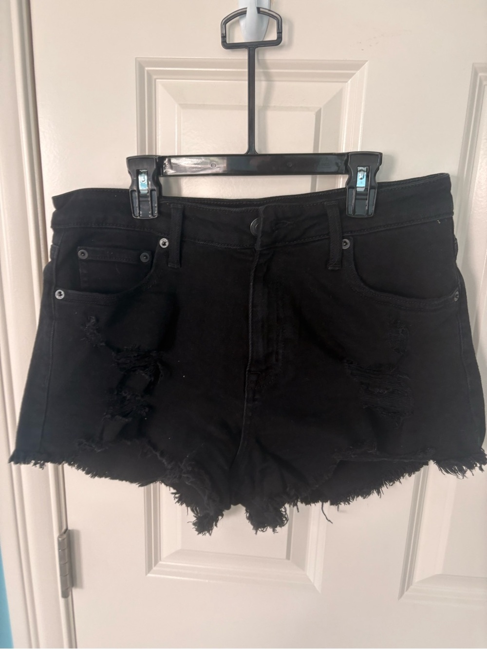 Aeropostale Black Distressed Denim Cutoff Shorts